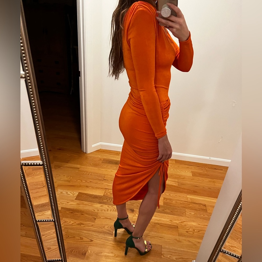 ORANGE KENZIA HIGH NECK BODYSUIT - Picture 3 of 7